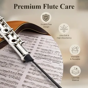 Affordable Flute Cleaning Kit with 2 Rods and Cloths