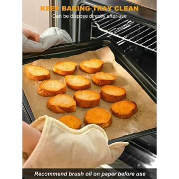 SMARTAKE 300 Pcs Parchment Paper Baking Sheets, 12x16 Inches Non-Stick Precut Baking Parchment, for Baking Grilling Air Fryer Steaming Bread Cup Cake Cookie and More (Unbleached)