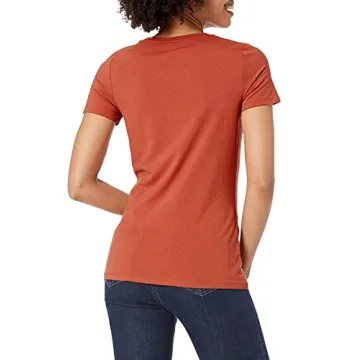 Amazon Essentials Women's Classic-Fit Short-Sleeve Crewneck T-Shirt, Pack of 2, Light Pink/Terracotta, Small