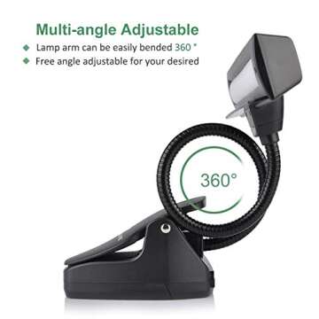 GLORIOUS-LITE 14 LED Music Stand Lights/Clip on Light/Piano Light, 3 Levels Brightness Book Light, Rechargeable Reading Light, Full Charged for 11-Hour Using for Piano, Travel, Desk and Bed Headboard