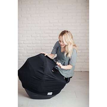 Copper Pearl Multi-Use Cover: Car Seat Covers, Nursing Cover, and Stroller Cover for Sun - Stretchy Fabric, All-Season Use, Stylish Designs, Easy Access for Moms - Midnight