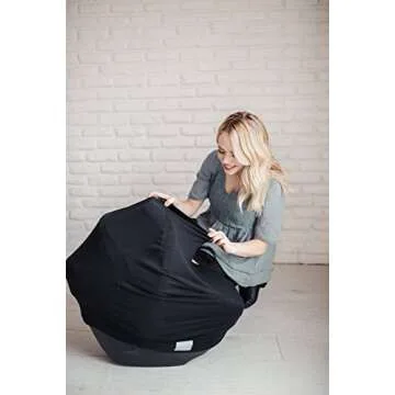 Copper Pearl Multi-Use Cover: Car Seat Covers, Nursing Cover, and Stroller Cover for Sun - Stretchy Fabric, All-Season Use, Stylish Designs, Easy Access for Moms - Midnight