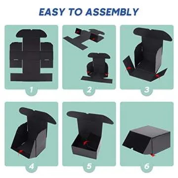 Rempry Black Shipping Boxes for Gifts & Packaging 20 Pack