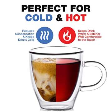 Eparé Double Walled Espresso Cups - Set of 4 Stylish Glasses