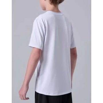 5 Pack Boys Athletic Shirts, Youth Activewear Dry Fit Tshirts for Kids, Short Sleeve Tees, Bulk Athletic Performance Clothing