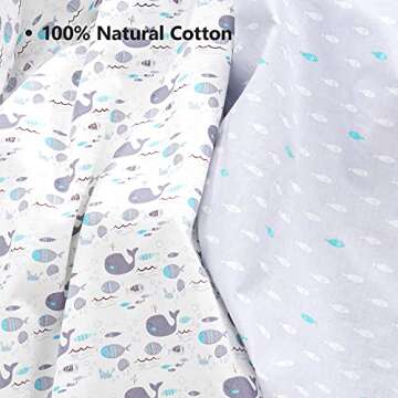 TILLYOU Premium 2 Pack Fitted Crib Sheets for Babies
