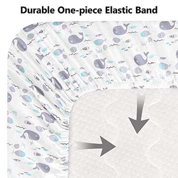 TILLYOU Premium 2 Pack Fitted Crib Sheets for Babies