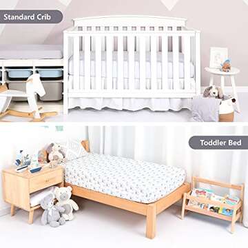 TILLYOU Premium 2 Pack Fitted Crib Sheets for Babies