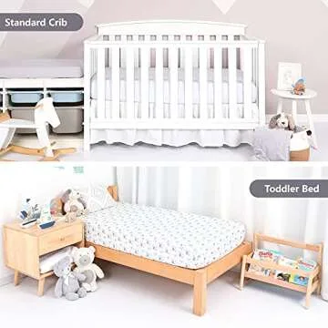 TILLYOU Premium 2 Pack Fitted Crib Sheets for Babies