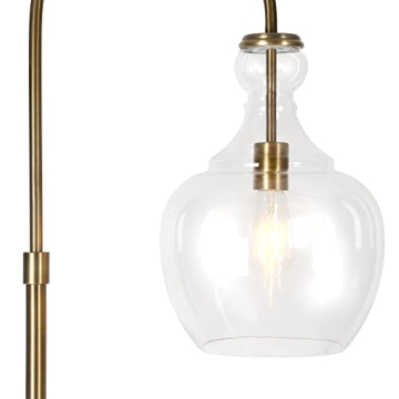 Stylish Henn&Hart Arc Floor Lamp in Brass