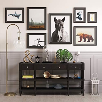 Stylish Henn&Hart Arc Floor Lamp in Brass