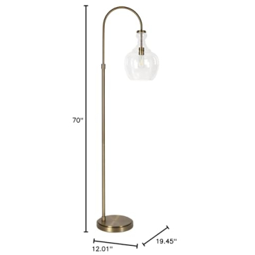 Stylish Henn&Hart Arc Floor Lamp in Brass