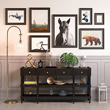 Stylish Henn&Hart Arc Floor Lamp in Brass