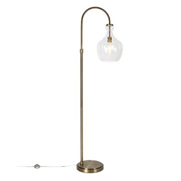 Stylish Henn&Hart Arc Floor Lamp in Brass