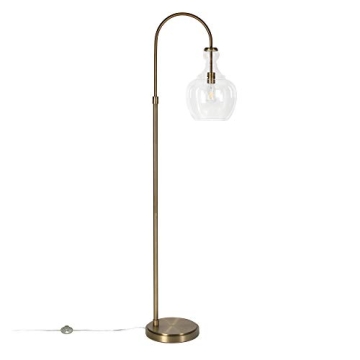 Stylish Henn&Hart Arc Floor Lamp in Brass