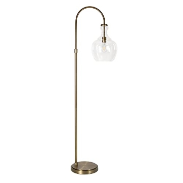 Stylish Henn&Hart Arc Floor Lamp in Brass