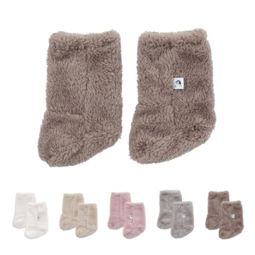 Konny Baby Fluffy Cozy Fleece Winter Booties for Infant (Brown) - Valentine's Day Gifts, Foot warmer...