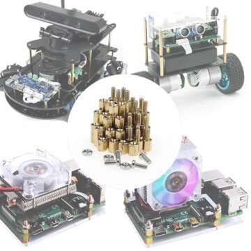 HVAZI 160PCS M2.5 Brass Spacer Standoff/Stainless Steel Screw/Nut Assortment Kit,Male-Female