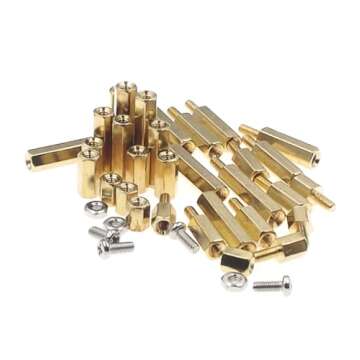 HVAZI 160PCS M2.5 Brass Spacer Standoff/Stainless Steel Screw/Nut Assortment Kit,Male-Female