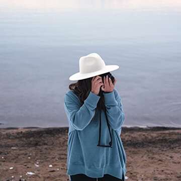 Gossifan Fashion Wide Brim Fedora Hat for Stylish Women