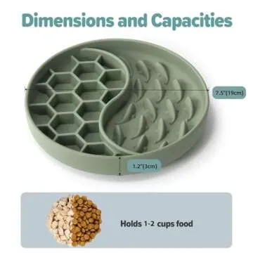 ZOURYNUA Slow Feeder Dog Bowls, Silicone Pet Food Bowls with Suction Cups for Small Medium Breed, No...