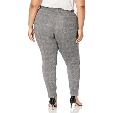 Amazon Essentials Women's Pull-On Knit Jegging (Available in Plus Size), Black Grey Glen Plaid, Medium