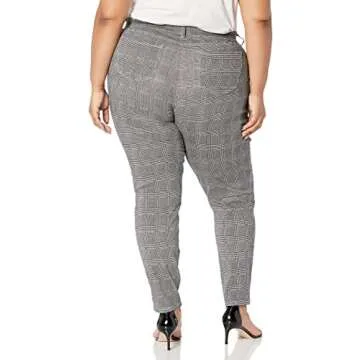 Amazon Essentials Women's Pull-On Knit Jegging (Available in Plus Size), Black Grey Glen Plaid, Medium