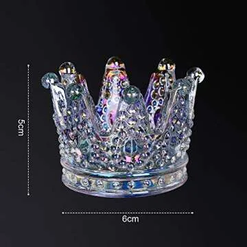 Nail Art Dappen Dish,2 In 1 Nail Pen Holder & Mini Nail Art Acrylic Liquid Powder Dappen Dish Glass Dapping Dish Nail Crystal Bowl Glass Crystal Cup for Acrylic Liquid and Powder,Colorful Laser,1Pcs