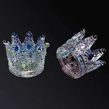 Nail Art Dappen Dish,2 In 1 Nail Pen Holder & Mini Nail Art Acrylic Liquid Powder Dappen Dish Glass Dapping Dish Nail Crystal Bowl Glass Crystal Cup for Acrylic Liquid and Powder,Colorful Laser,1Pcs