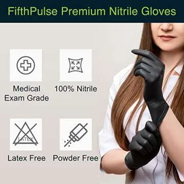 Black Disposable Latex Free Gloves – 50 Count - Medical Grade