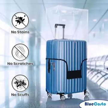 BlueCosto Luggage Cover for Suitcase - 28" Clear PVC Luggage Protector for 28" - 29" Sized Bags - Pr...