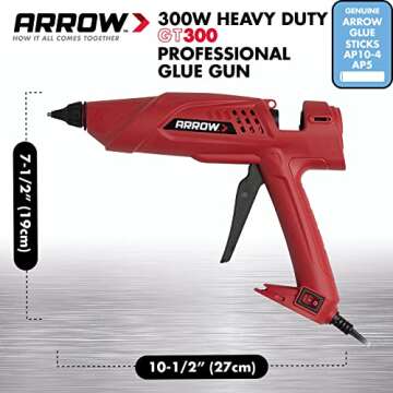 Arrow Fastener 300W Heavy Duty Hot Glue Gun for Crafts
