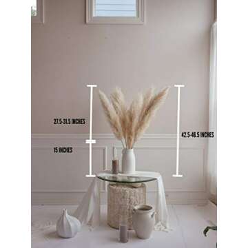Luvong Collection Pampas Grass - Luxurious Dried Faux Decor for Your Home