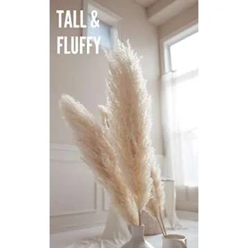 Luvong Pampas Grass Collection - 3 Premium Stems for Decor