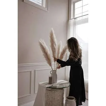 Luvong Pampas Grass Collection - 3 Premium Stems for Decor