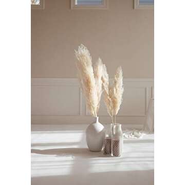 Luvong Pampas Grass Collection - 3 Premium Stems for Decor