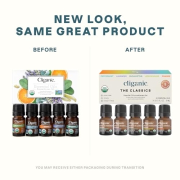 Cliganic Organic Essential Oils Set for Aromatherapy Use