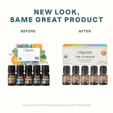 Cliganic Organic Essential Oils Set for Aromatherapy Use