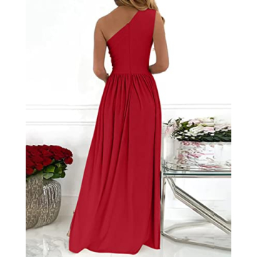 Elegant BTFBM One Shoulder Cutout Maxi Dress For Women