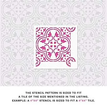Durable Rosario Tile Stencil for Elegant Home Décor