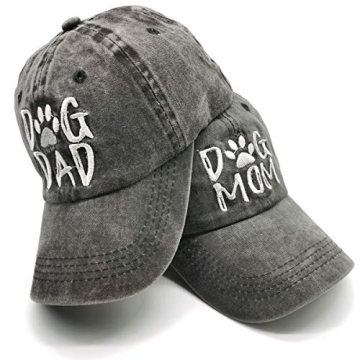 Waldeal Embroidered Dog Mom Dad Hat - Adjustable Baseball Cap for Couples