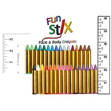Vibrant Dress Up America Face Paint Crayons – Non-Toxic 32 Set