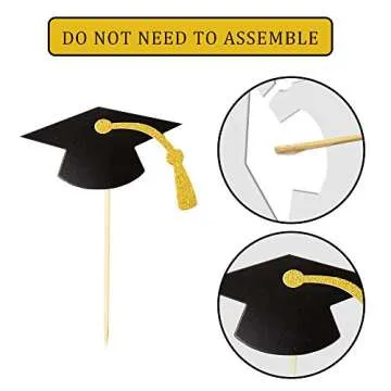 Class of 2023 Glitter Graduation Cupcake Topper, Food/Appetizer Picks for Graduation Party (graduation 02)