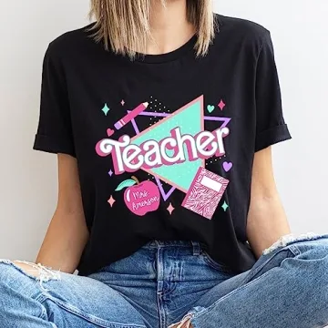 Personalized Teacher Shirt Custom Name Pink Trendy T-Shirt