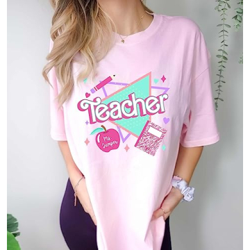 Personalized Teacher Shirt Custom Name Pink Trendy T-Shirt