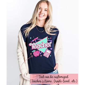 Personalized Teacher Shirt Custom Name Pink Trendy T-Shirt