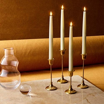 LampLust Flameless Taper Candles - Realistic 3D Flame, Remote Control, Ivory Real Wax
