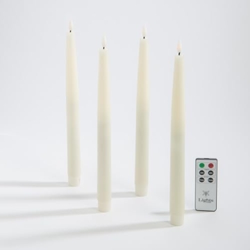 LampLust Flameless Taper Candles Realistic 3D Flame Remote