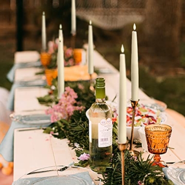 LampLust Flameless Taper Candles Realistic 3D Flame Remote