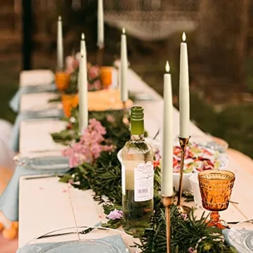 LampLust Flameless Taper Candles Realistic 3D Flame Remote